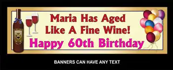 Party Banner - Red Wine Pink Text