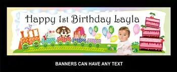 Party Banner - Pink Train Theme