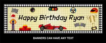 Kids Birthday Banner - Racing Cars