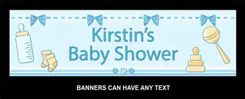 Banner Baby Shower Rattle Blue
