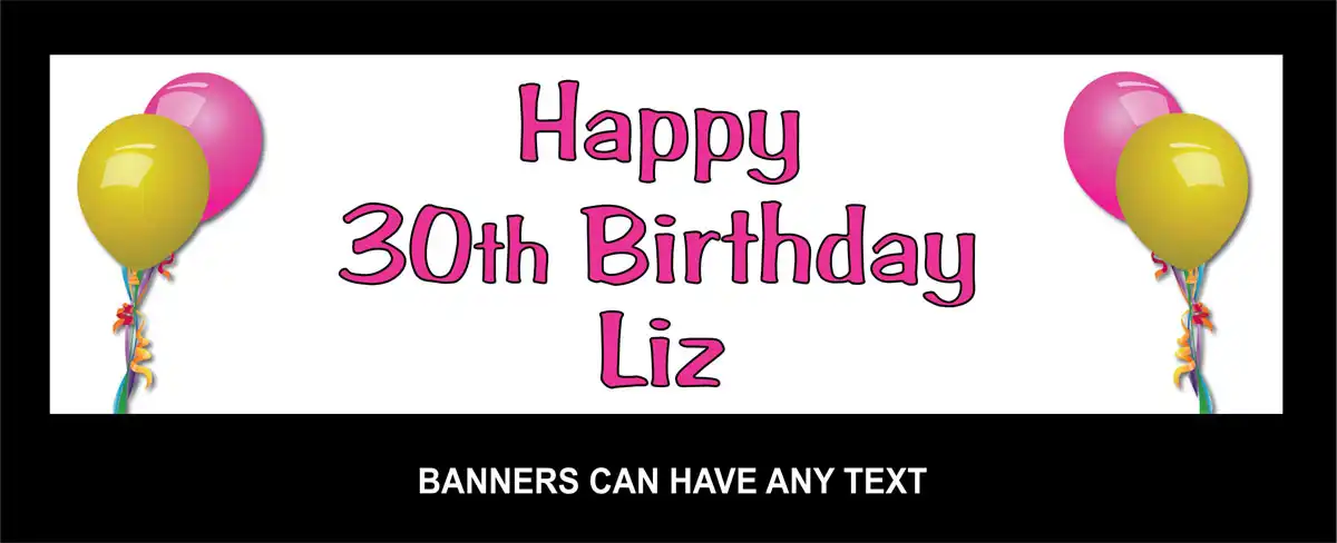 Party Banner - Balloons Pink Gold