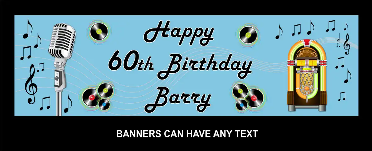 Party Banner - Rock & Roll Blue