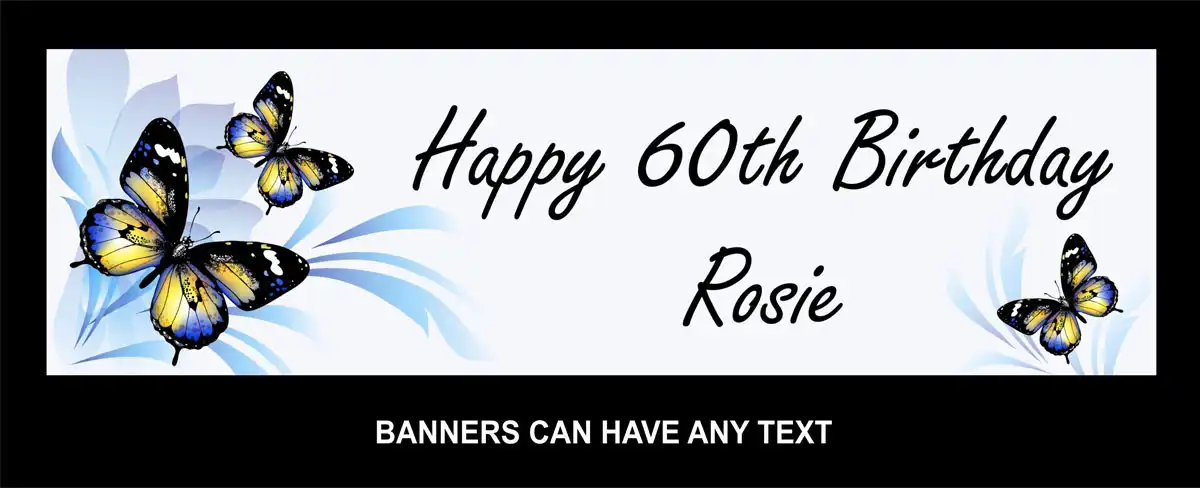 Party Banner -  Blue Butterfly Theme