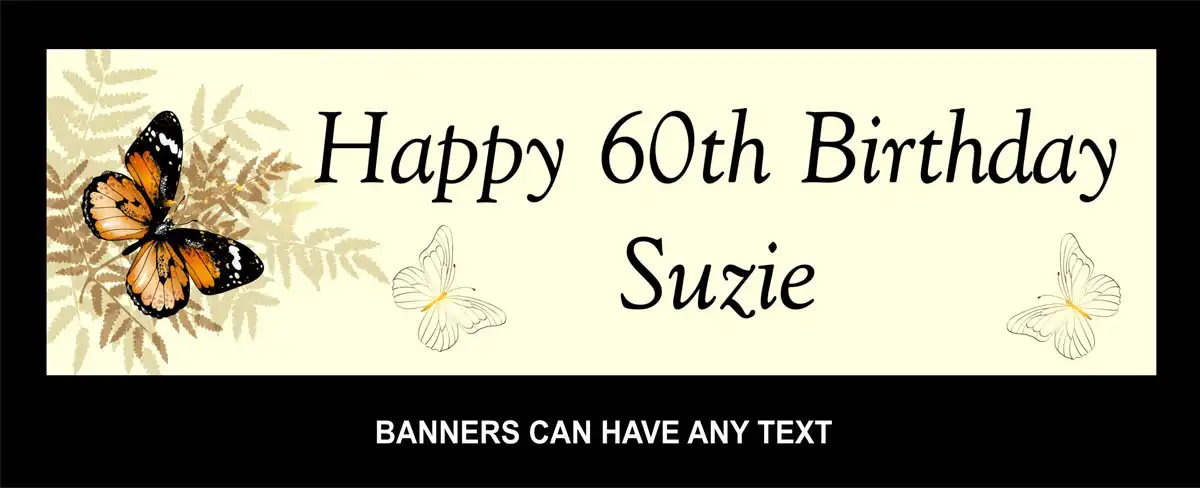 Party Banner -  Gold Butterfly Theme