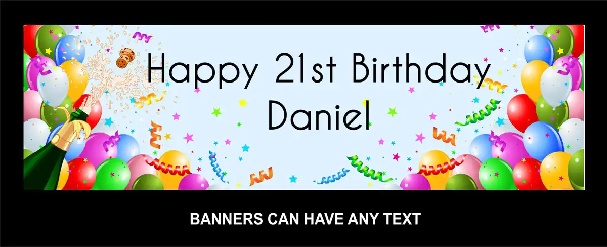 Party Banner -  Balloons Blue Theme