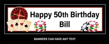 Casino Theme Birthday Party Banner