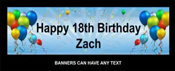 Birthday Party Banner Balloons Blue