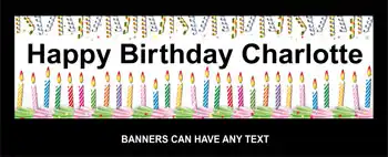 Birthday Banner with Candles Streamers Theme