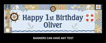 Birthday Banner Nautical Ship Anchor