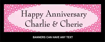 Anniversary Banner - Pink Pearls Theme