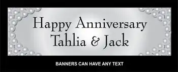 Anniversary Party Banner Perals Silver