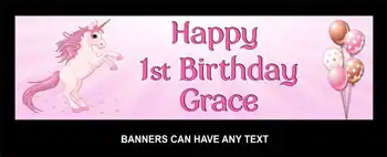 Unicorn Banner Sign Girls Birthday