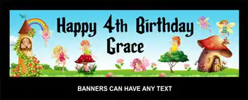Birthday Banner Fairy Faries Theme