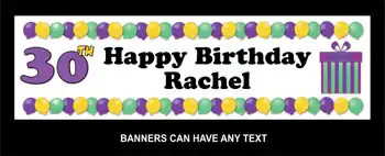 Party Banner - Gifts Balloons Purple Theme