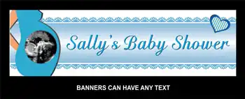 Banner Baby Shower Pregnant Blue