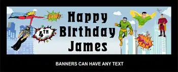 Superheros Birthday Banner