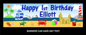 Party Banner Birthday by the Sea