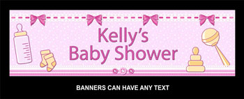 Banner Baby Shower Rattle Pink