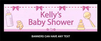 Banner Baby Shower Rattle Pink