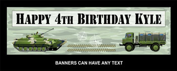 Party Banner Camouflage Military Theme
