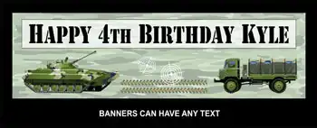 Party Banner Camouflage Military Theme