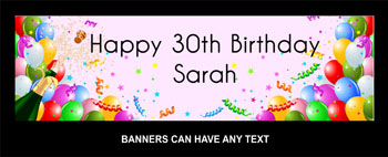 Party Banner -  Balloons Pink Theme