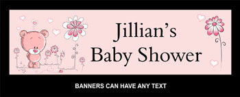 Banners Baby Shower Teddy Bear Pink