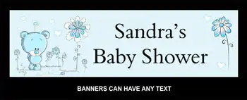Banners Baby Shower Teddy Bear Blue