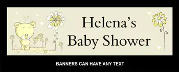 Banners Baby Shower Teddy Bear Yellow