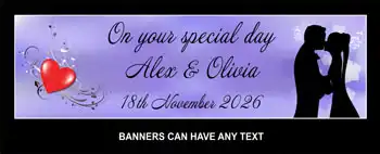 Banner Engagement or Wedding Purple