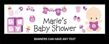 Banner Baby Shower with Toy Blocks